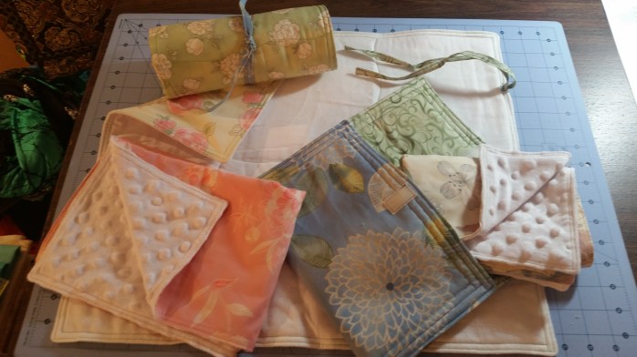 changing pads, blankets, wipes pouch