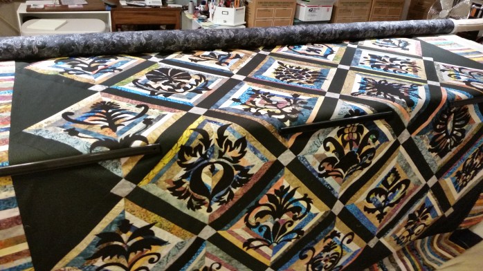 Wedding Quilt on the frame