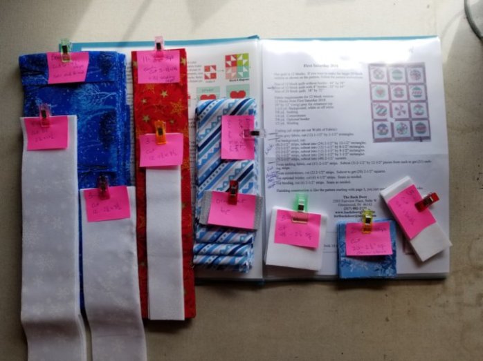 Organized for sewing blocks