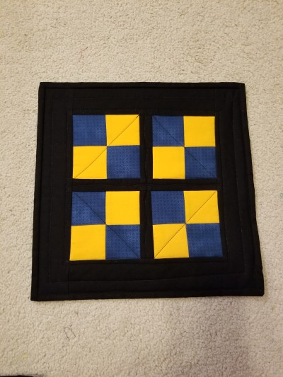 19-1-003 table topper from leftover blocks